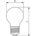 Dimension Drawing (with table) - LEDClassic 4.5W G16.5 E27 827 CLND1PF/10