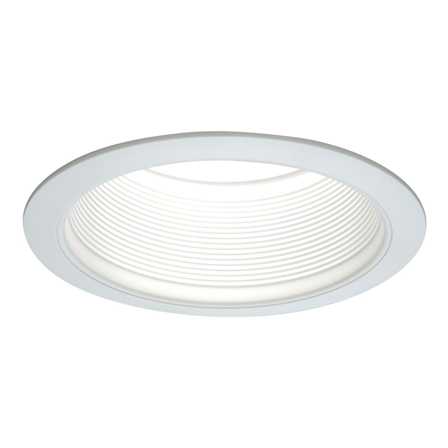 HAL 6100WB 6" WHITE TAPERED METAL BAFFLE 2-WHITE RINGS NARROW & WIDE