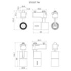 Dimension Drawing (without table) - ST033T LED5/830 7W 220-240V I WB WH GM