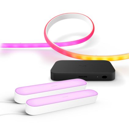 German:An image of product of the Set: Play HDMI Sync Box + 2x Play Lightbar weiß + Gradient Lightstrip 2m
