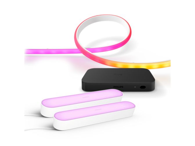 German:An image of product of the Set: Play HDMI Sync Box + 2x Play Lightbar weiß + Gradient Lightstrip 2m