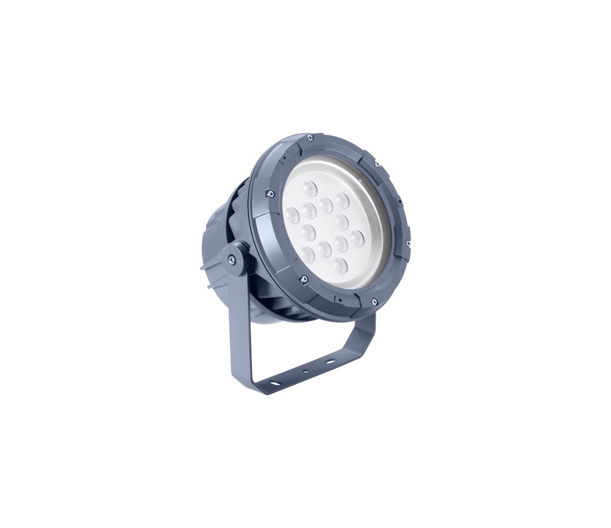 Architectural LED floodlight for fixed or dynamic lighting.