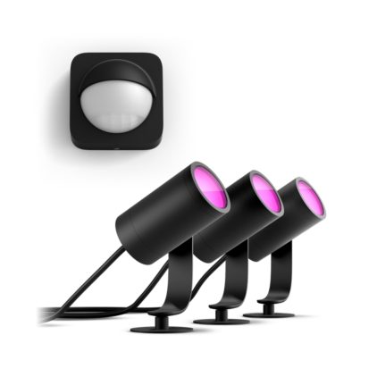Närbild på framsidan av Paket: 3 Lily spotlight + utomhussensor