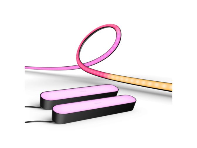 Primer plano del frente de Pack Tira Led Hue Play Gradient 65" + Barras de Luz Hue Play (x2)