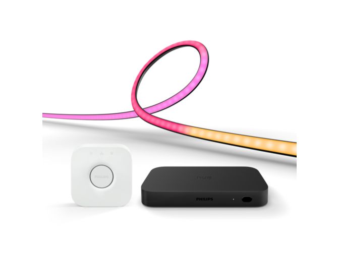 An image of product of the Bundel: Hue sync box + Play gradient lightstrip 65 inch + Hue Bridge