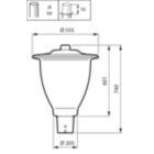 Dimension Drawing (without table) - BDS492 HSR LED50/730 II S1F-PCN GR 60 C6