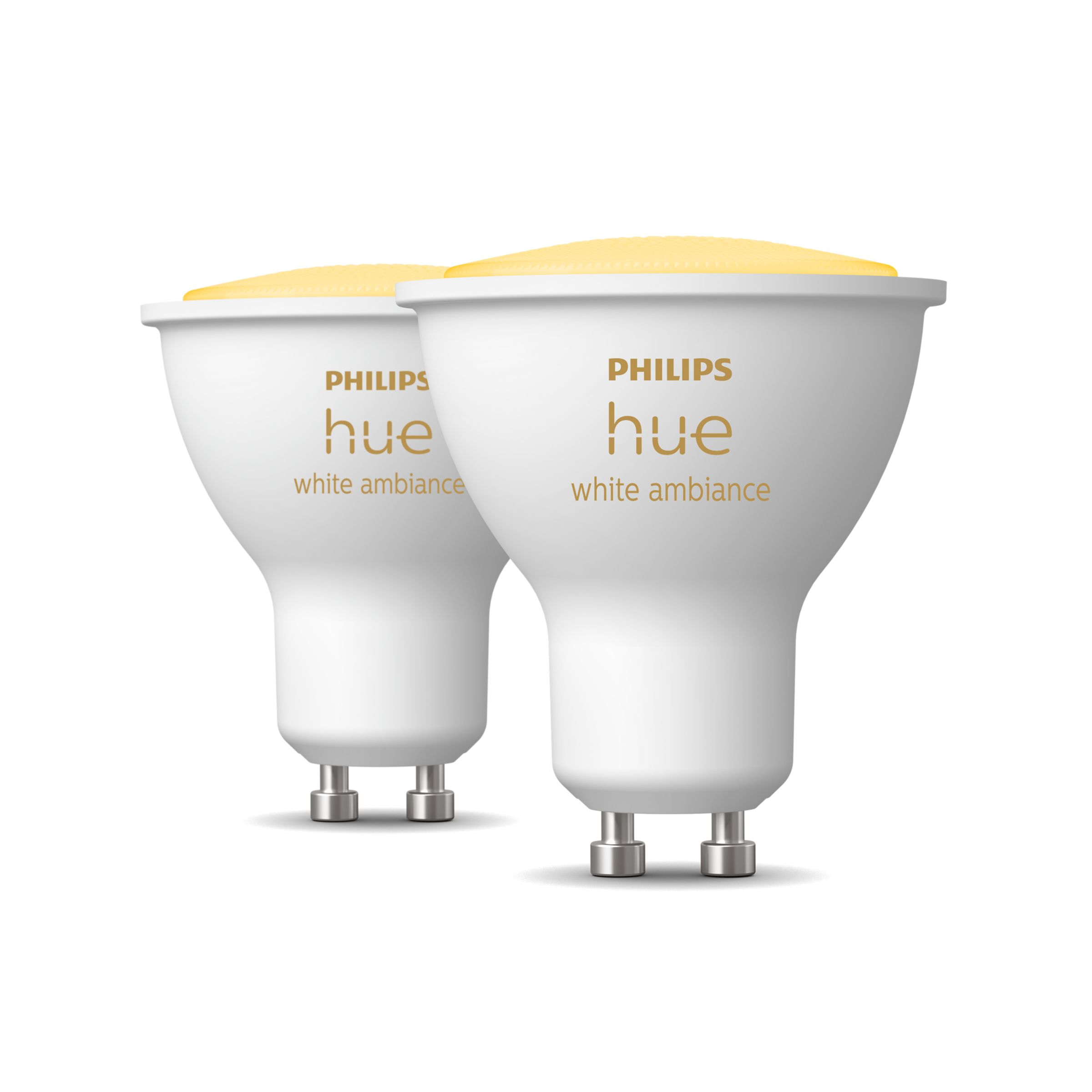 Works with Alexa & Google Assistant Bluetooth & Zigbee compatible Hue Hub Optional A Certified for Humans Device Philips Hue White Ambiance 2-Pack LED Smart GU10 Bulb