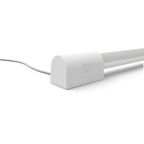 Large white gradient light tube with rounded rectangular base, matte finish, attached power cable, and visible product name text.