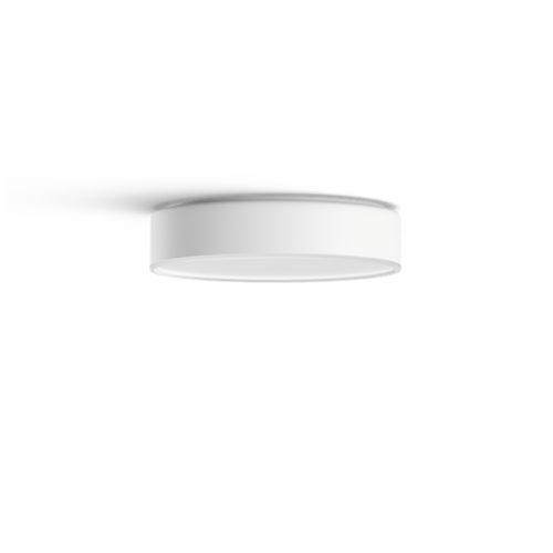 White Enrave ceiling light, round shape, compact design with smooth matte finish, no visible switches or ports.