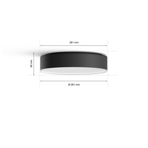 Hue White Ambiance Enrave Deckenleuchte S schwarz + Dimmschalter