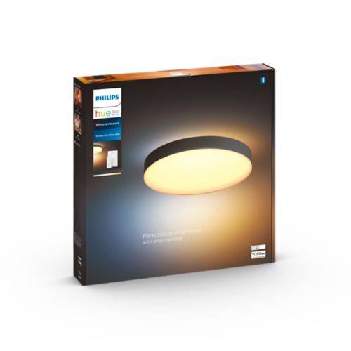 Hue White Ambiance Enrave Deckenleuchte XL schwarz + Dimmschalter