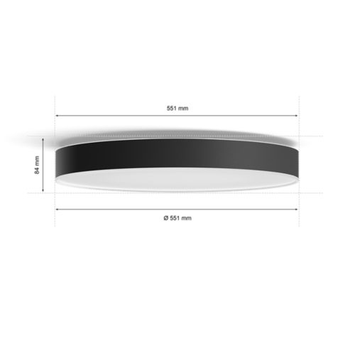 Hue White Ambiance Enrave Deckenleuchte XL schwarz + Dimmschalter