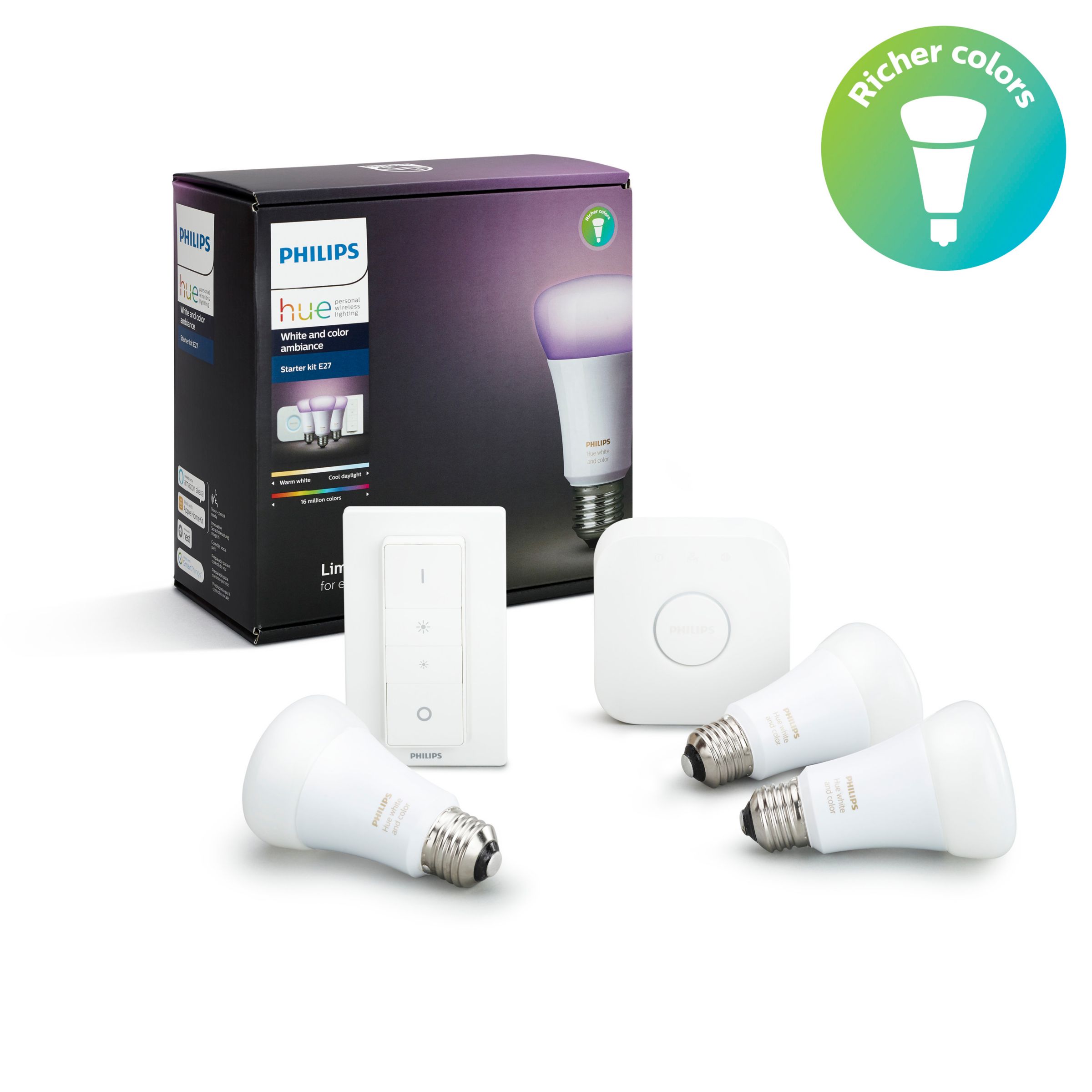 philips hue white and color 5個セット Philips Hue Lâmpada de LED Smart 60W A19 – Luz de mudança de cor