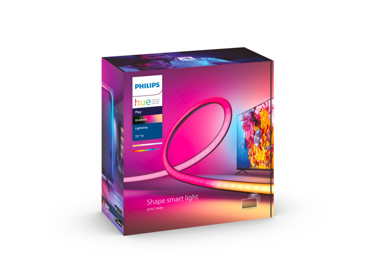その他 Philips Hue Play Gradient Lightstrip Hue Play gradient lightstrip voor je tv van 75 inch