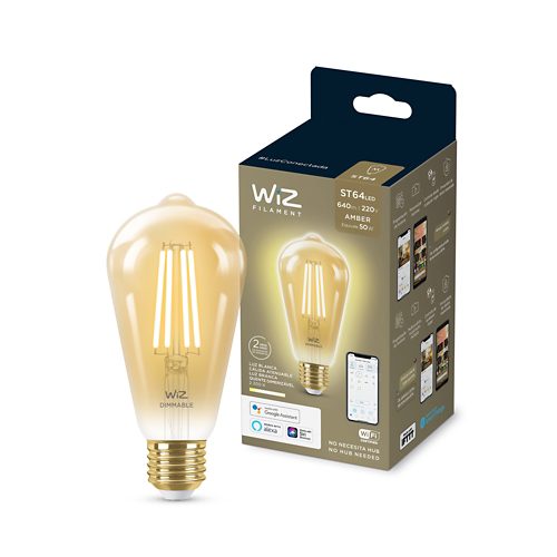 LÁMPARA DE FILAMENTO Lámpara de filamento ámbar de 50W ST64 E27