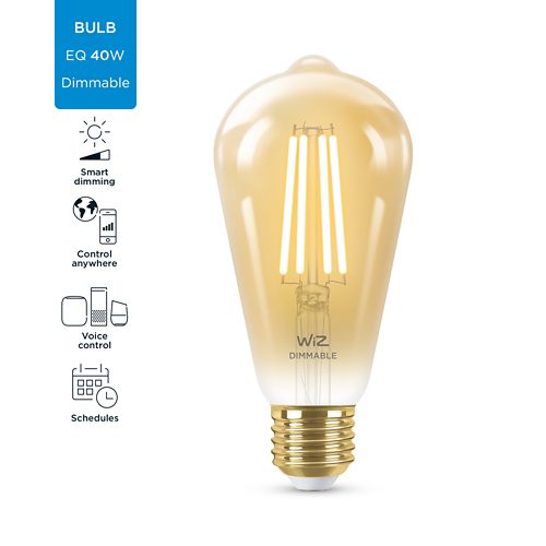 LÁMPARA DE FILAMENTO Lámpara de filamento ámbar de 50W ST64 E27