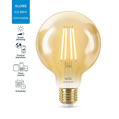 LÁMPARA DE FILAMENTO Lámpara de filamento ámbar de 50W G95 E27
