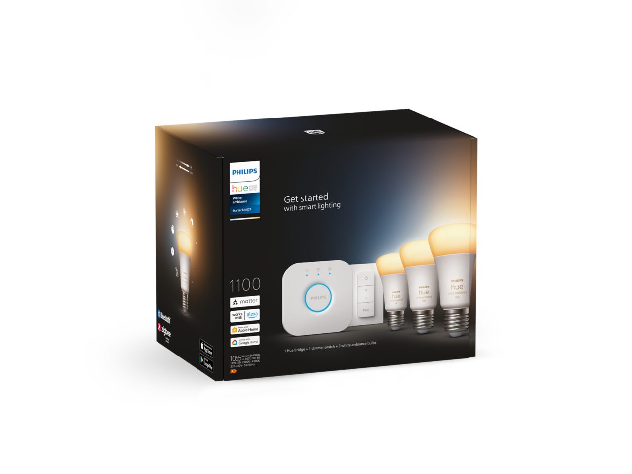 Hue Starter-Set: Hue Dimmer Switch + 3 White Ambiance E27