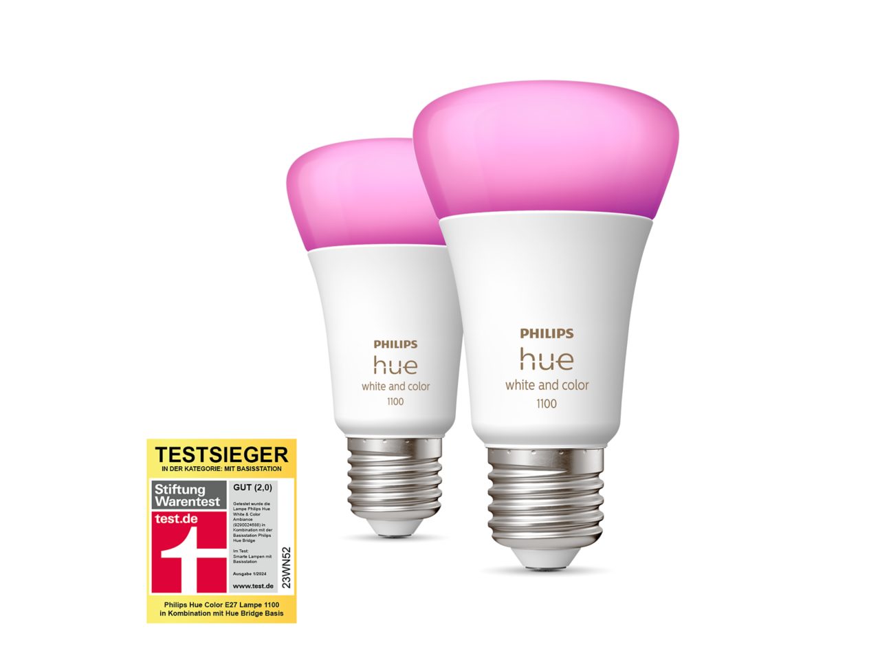 Hue Starter kit: 2-pack E27 LED Bulbs White and Colour