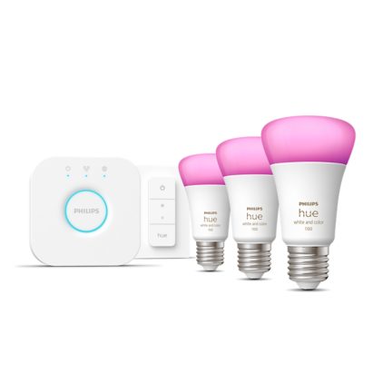 Nahaufnahme der Vorderseite von Starter-Set: E27 - Lampe A60 Dreierpack + Dimmschalter