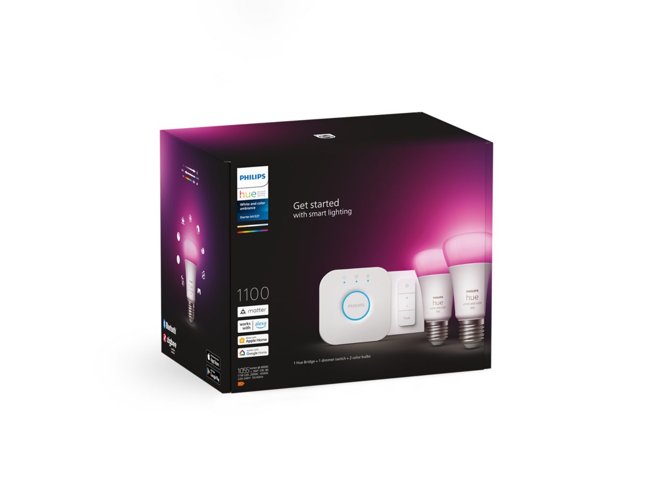 Hue Starter Kit: Dimmer Switch + 2 E27 LED Bulbs White and