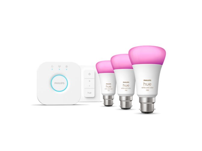 An image of product of the Starter kit: 3 B22 smart bulbs (1100) + dimmer switch