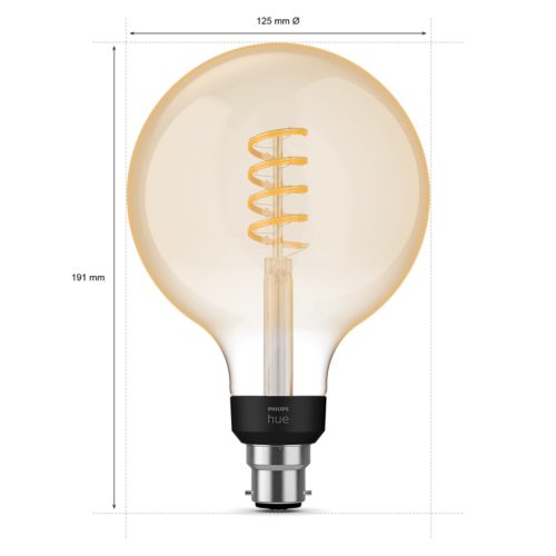 Hue White Ambiance Filament 1-pack G125 B22 Filament Globe