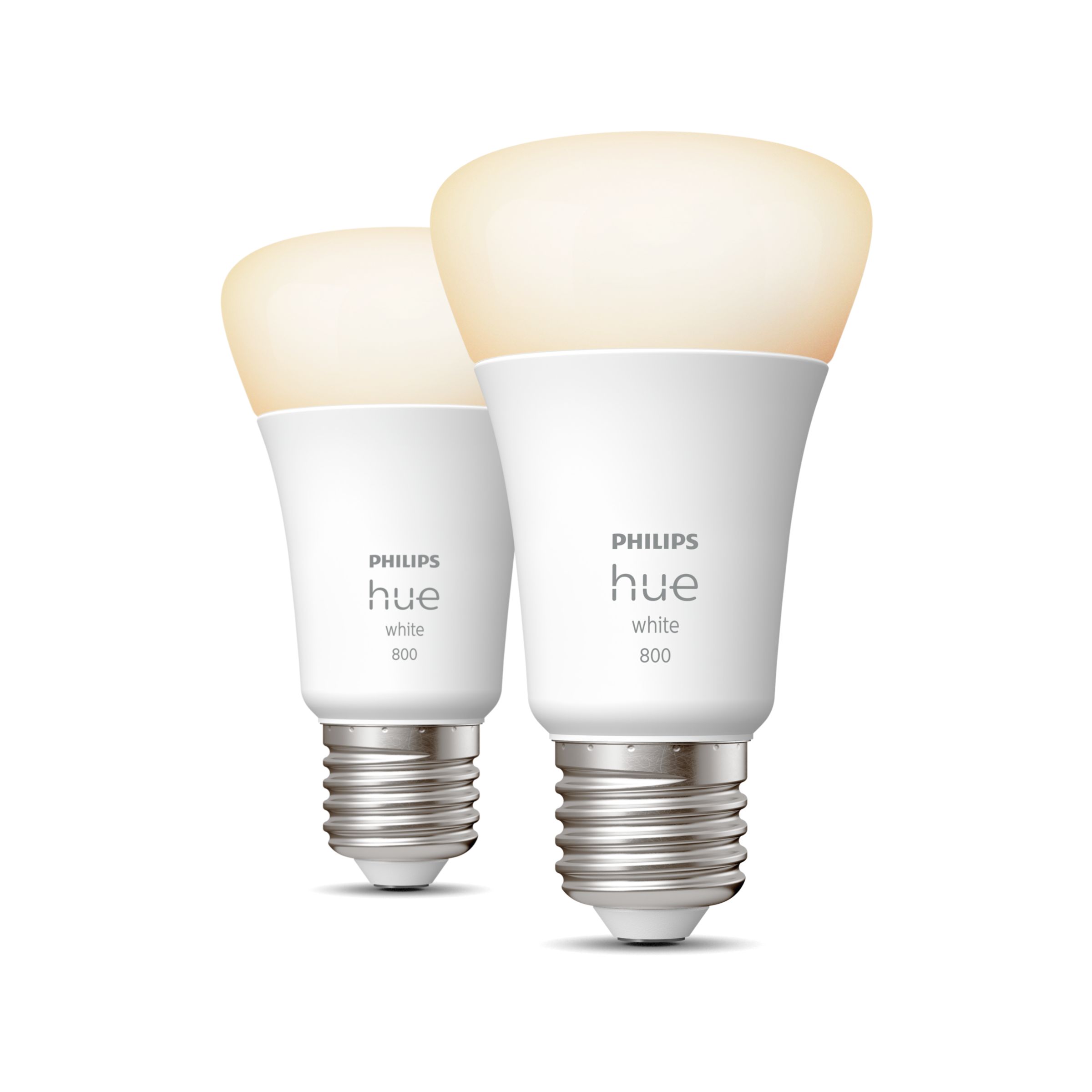 Philips Hue - Bombilla LED inteligente A19 de 60 W, luz ambiente blanca  cálida a fría, paquete de 2, 800 lúmenes, E26, interior, control con