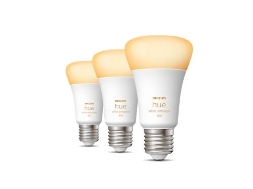 Hue White Ambiance A60 - Ampoule connectée E27 - 800 (pack de 3)