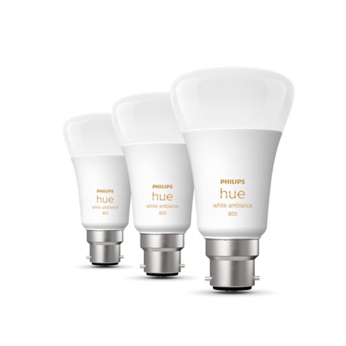 Hue 3 pack B22 LED Bulb White Ambiance Philips Hue UK