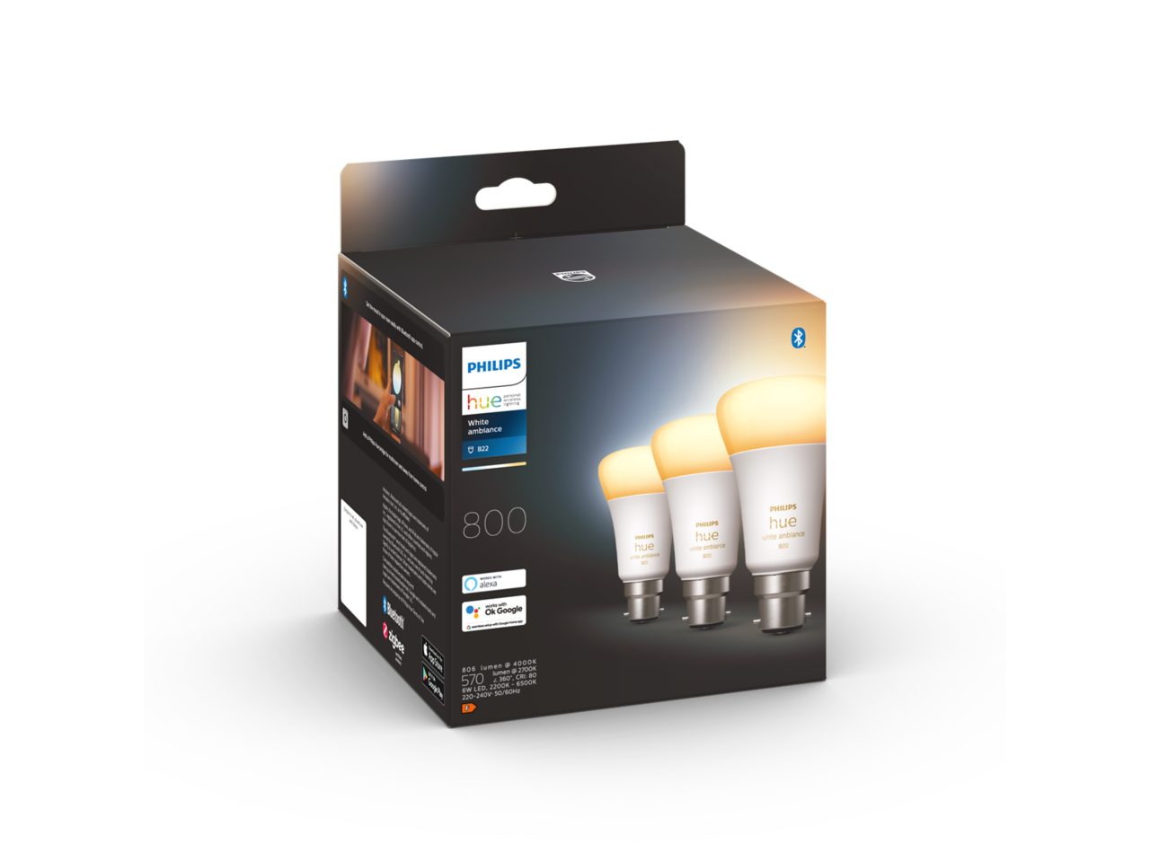 Philips Hue3点セット Hue スターター キット: E26 LED 電球 フルカラー 3 個 + Hue