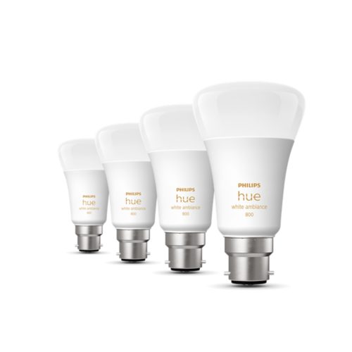 Hue 4 pack B22 LED Bulb White Ambiance Philips Hue UK