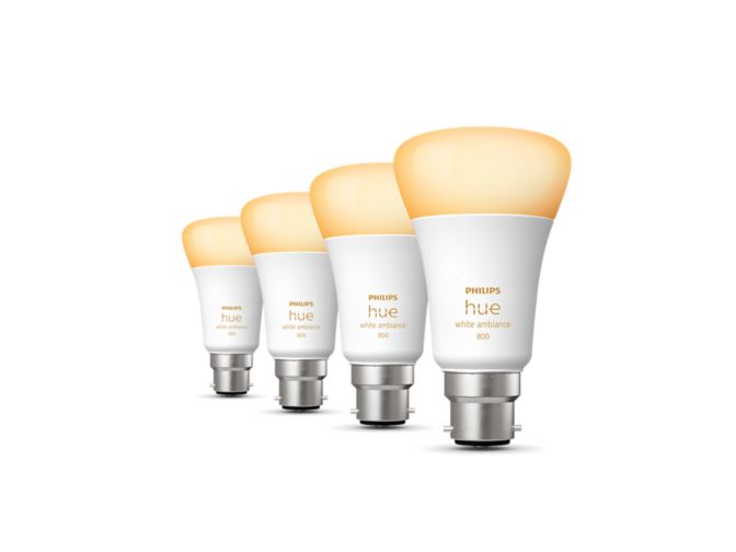 Close up of front of A60 – B22 smart bulb – 800 (4-pack)
