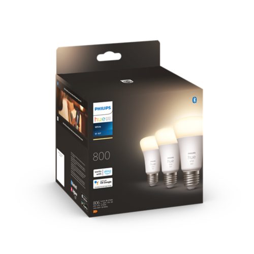 Pack 3 ampoules connecté Philips Hue E27 A60 800lm blanc chaud à