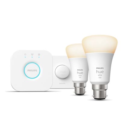 An image of product of the Starter kit: 2 B22 smart bulbs (1100) + smart button