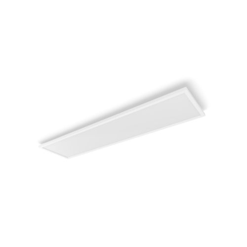 Rectangular white ceiling panel light with a slim, compact design and matte finish, no visible switches or ports.
