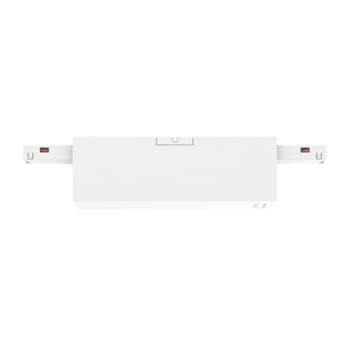 Rectangular white ceiling-mounted power supply unit with a matte finish, featuring visible connectors and compact design.