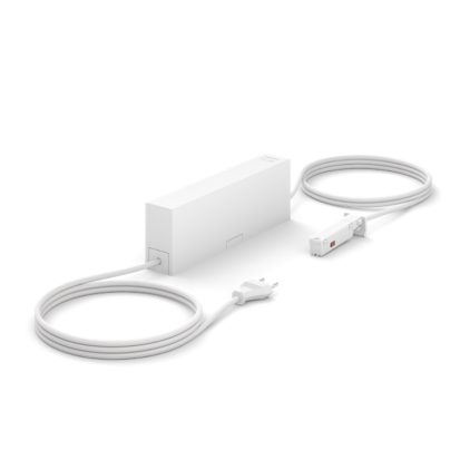 Nahaufnahme der Vorderseite von Perifo 100W 1-Punkt-Netzteil mit Stecker weiß