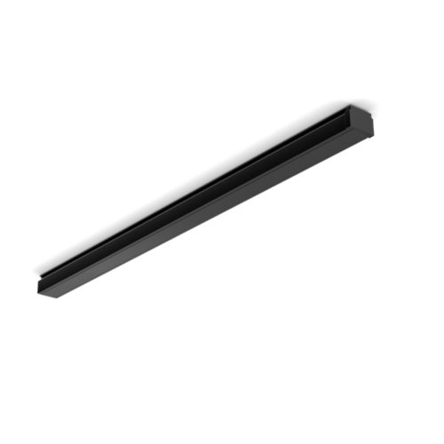 Black Perifo rail, rectangular shape, compact design, matte finish, no visible switches or ports, shown isolated on white background.