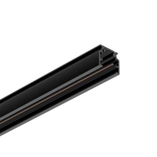 Perifo rail, rectangular shape, black color, matte finish, visible copper conductors, compact design, no switches or ports visible.
