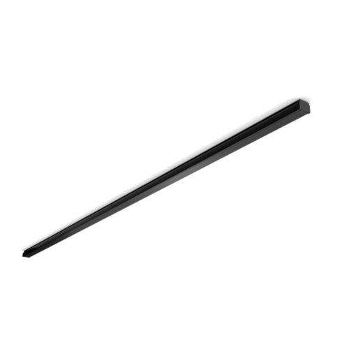 Black Perifo rail in a straight bar shape with a matte finish, designed for smart lighting, shown without visible switches or ports.