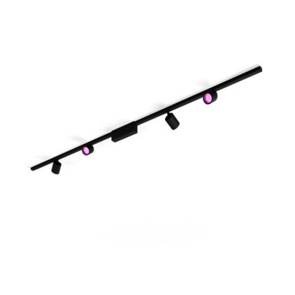 Nahaufnahme der Vorderseite von Perifo Basis-Set Deckenleuchte schwarz gerade (4 Spots)