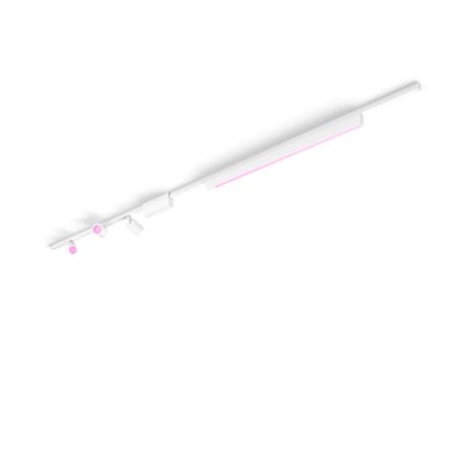 Nahaufnahme der Vorderseite von Perifo Basis-Set Deckenleuchte weiß gerade (3 Spots, 1 Light Bar)
