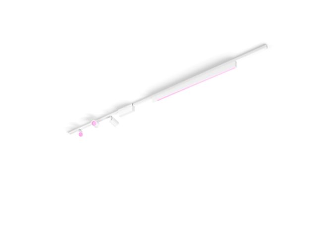 Close up of front of Perifo straight ceiling base kit (3 spots, 1 light bar)