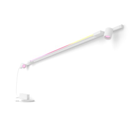 Nahaufnahme der Vorderseite von Perifo Basis-Set Wandleuchte weiß gerade (2 Spots, 1 Gradient Light Tube)