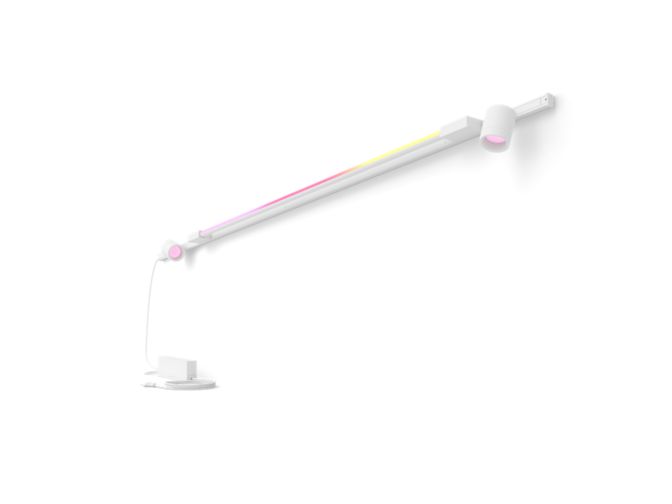 Gros plan de l'avant de Kit de base Perifo pour mur, droit (2 spots, 1 tube lumineux Gradient)
