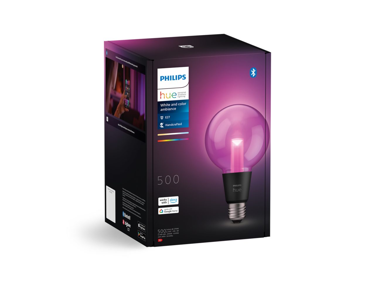 Hue White and color ambiance G95 - E27 smart bulb | Philips