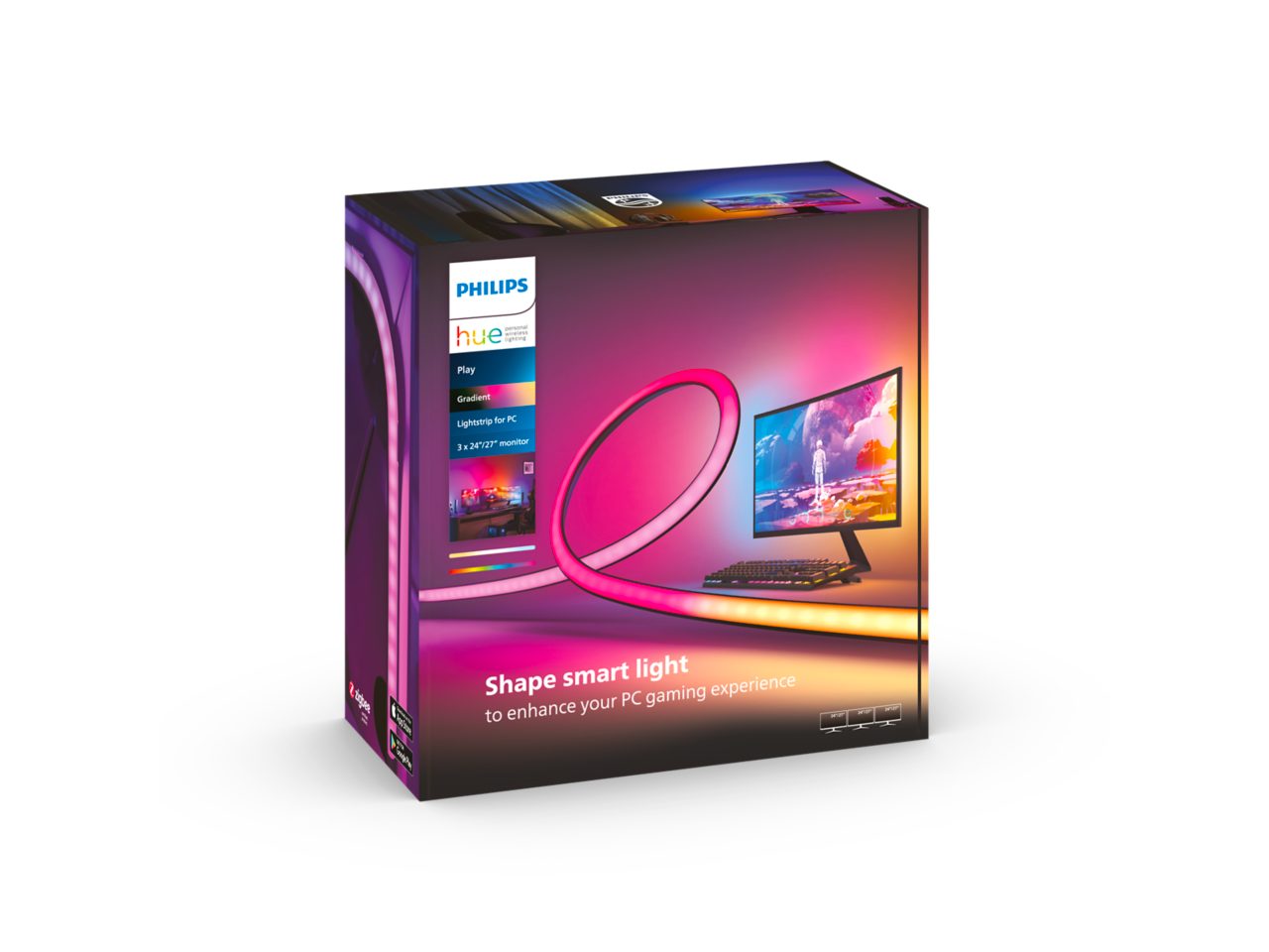 Philips Hue Play 3本セット Hue 3-pack Play Gradient Lightstrip 24–27 inch PC Monitors