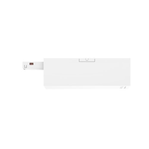 Rectangular white Perifo ceiling power supply unit with matte finish, visible switch and port on the left side, compact design.
