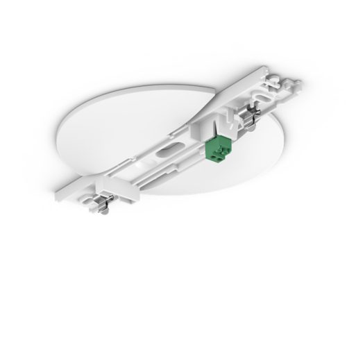 White Perifo power supply unit, rectangular shape with matte finish, visible green connector and metal mounting components.
